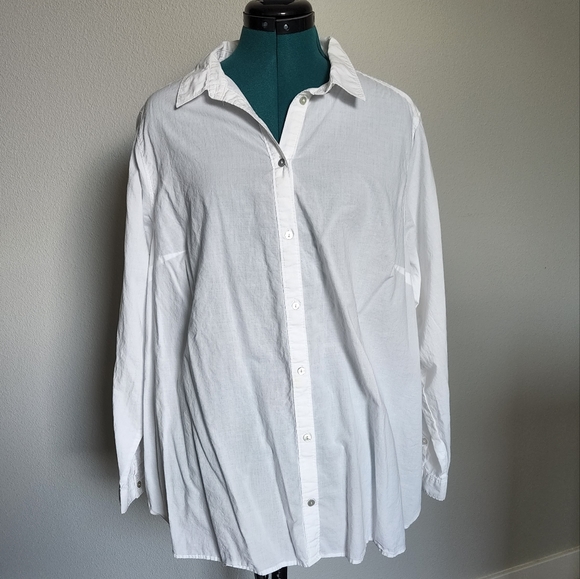 Mama Classic Cotton Button-Down Blouse White XL - Picture 1 of 3